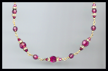 Swarovski Rondelle and Fuchsia Pink Necklace