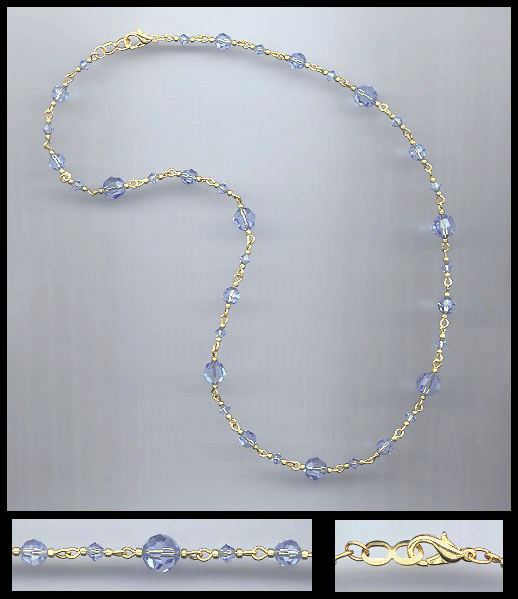 Simple Light Blue Crystal Necklace