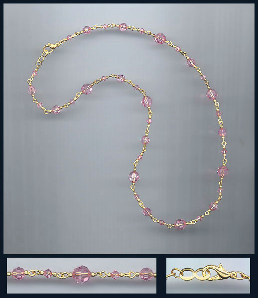 Basic Light Pink Crystal Necklace