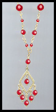 Cherry Red Crystal Necklace