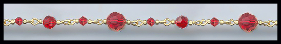 Gold and Cherry Red Linked Chain