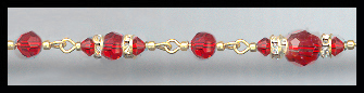 Hand Linked Gold & Cherry Red Chain