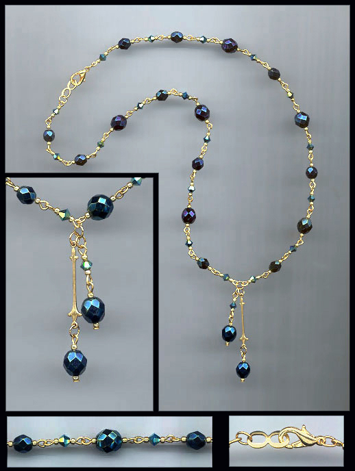 Midnight Blue Drop Necklace