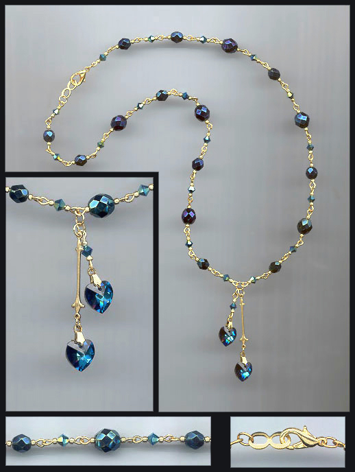 Midnight Blue Heart Necklace