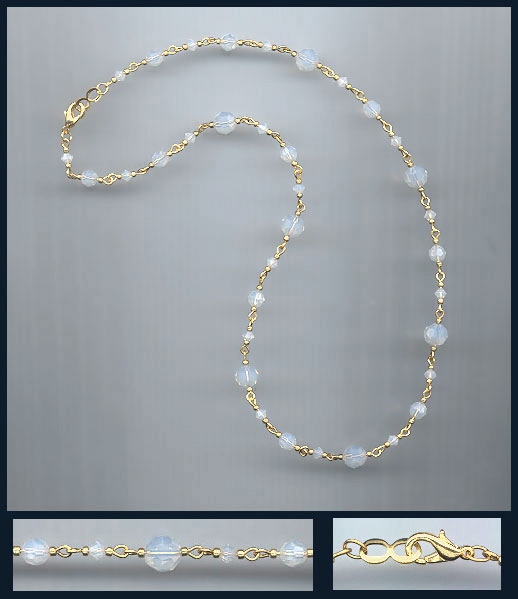 Simple White Opal Crystal Necklace