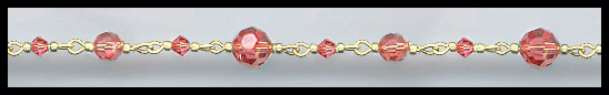 Simple Coral Sunset Crystal Chain