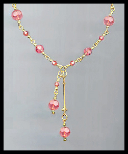 Simple Coral Peach Crystal Necklace