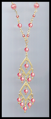 Swarovski Coral Peach Crystal Pendant