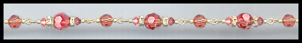 Gold Rondelle and Coral Sunset Chain