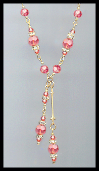 Swarovski Coral Peach Tassel Necklace