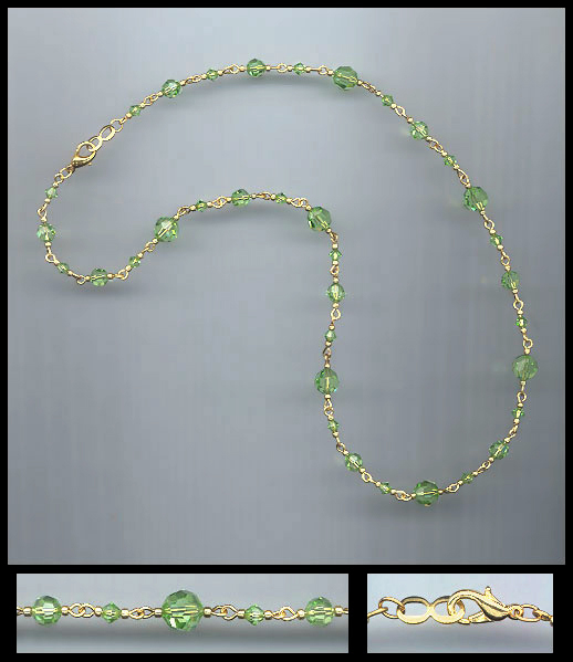 Peridot Green Crystal Necklace