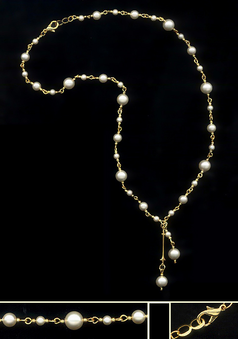 Swarovski Crystal Cream Pearl Drop Necklace