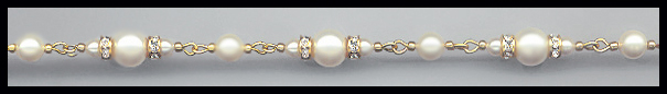 Gold Rondelle and Cream Pearl Chain