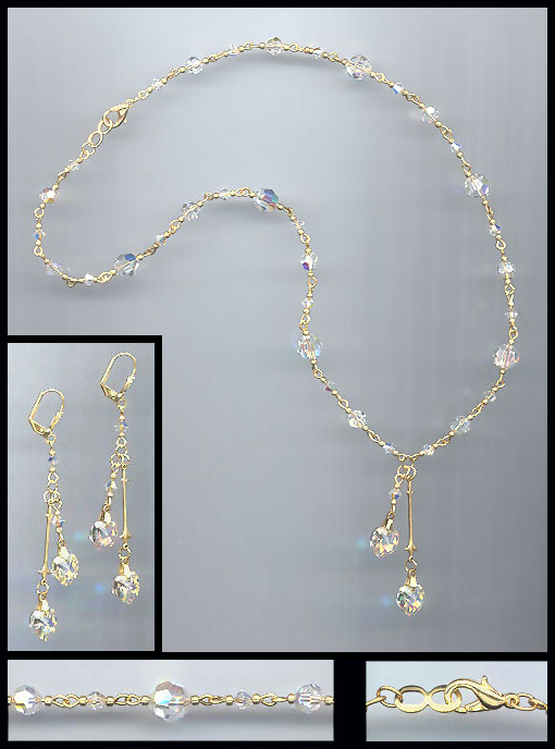 Swarovski Double Aurora Crystal Heart Necklace