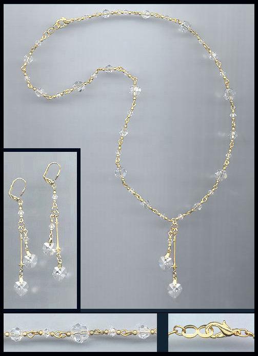 Swarovski Clear Crystal Heart Necklace Set
