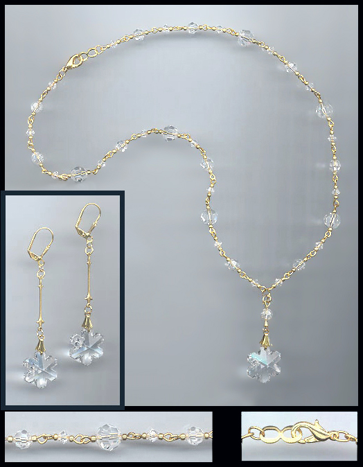 Swarovski Crystal Snowflake Necklace Set