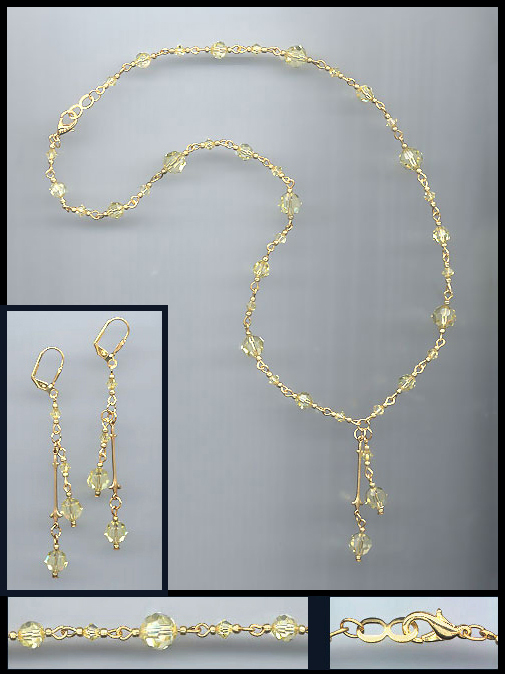 Jonquil Yellow Crystal Drop Necklace