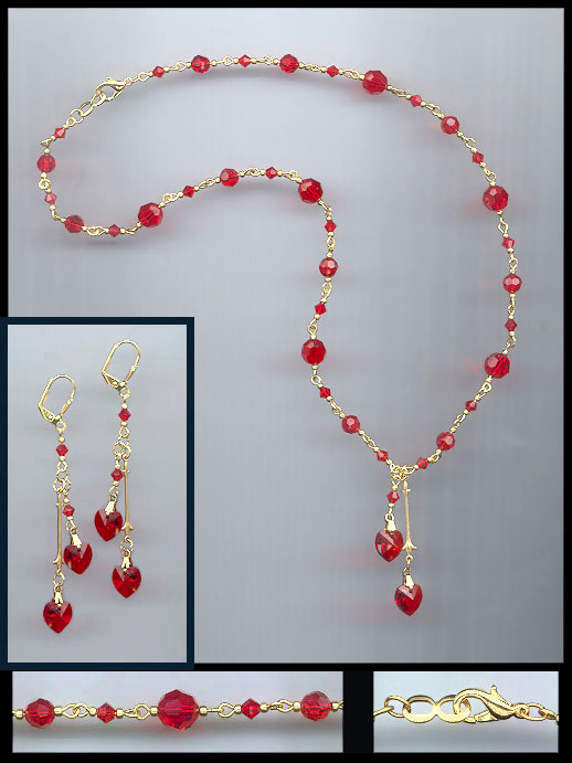 Bright Red Heart Necklace
