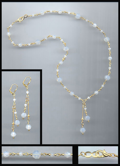 Swarovski White Opal Crystal Necklace Set