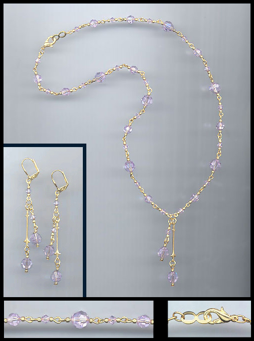 Swarovski Mocca Brown Crystal Necklace Set