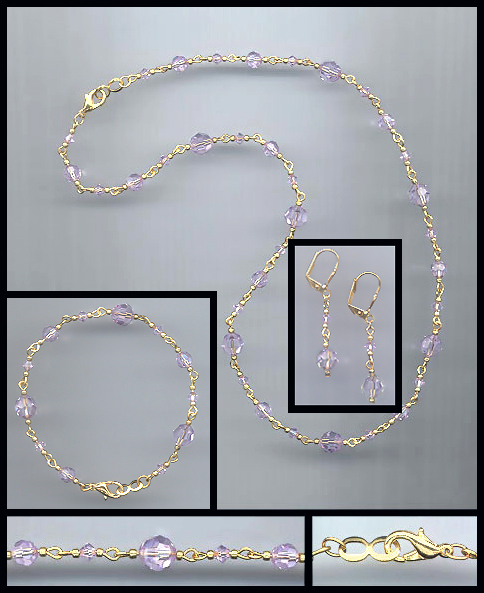 Swarovski Violet Crystal Necklace Set