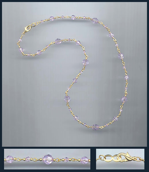 Simple Violet Crystal Necklace