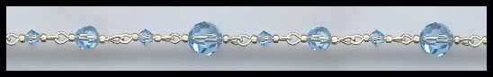 Basic Silver and Aquamarine Link Chain