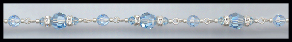 Silver Rondelle and Aquamarine Chain