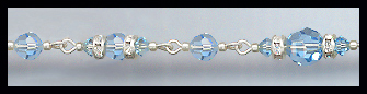 Hand Linked Silver & Aquamarine Chain