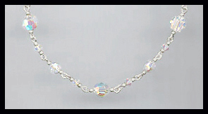 Simple Swarovski Aurora Borealis Crystal  Necklace