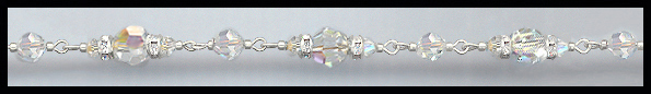 Silver Rondelle and Aurora Borealis Chain