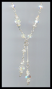 Swarovski Aurora Borealis Tassel Necklace