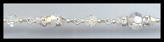 Hand Linked Silver & Aurora Borealis Chain