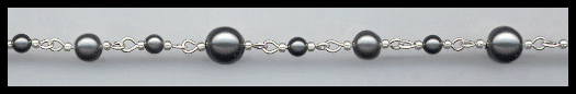 Handlinked Black Pearl and Silver Chain