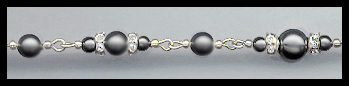 Hand Linked Silver & Black Pearl Chain