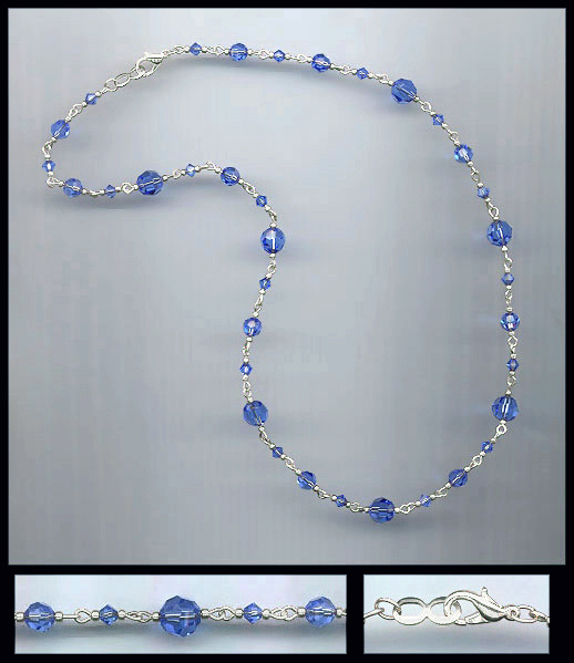 Basic Sapphire Blue Crystal Necklace