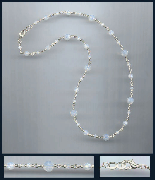 Simple White Opal Crystal Necklace