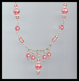 Swarovski Coral Sunset Crystal Necklace