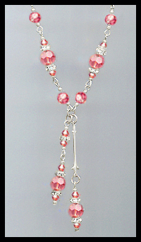 Swarovski Coral Sunset Tassel Necklace