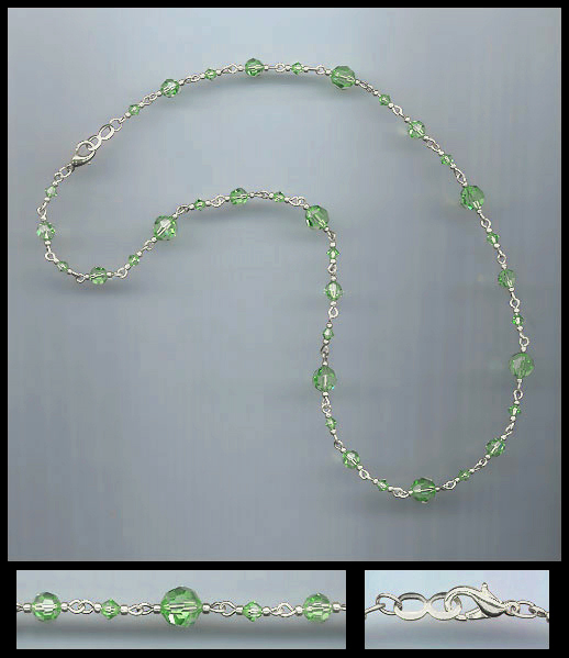 Basic Peridot Green Crystal Necklace