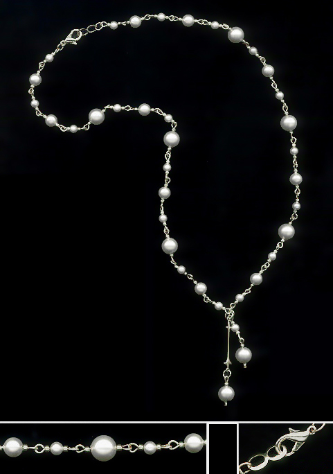 Cream Pearl Double Drop Necklace