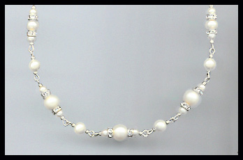 Swarovski Rondelle and Pearl Necklace