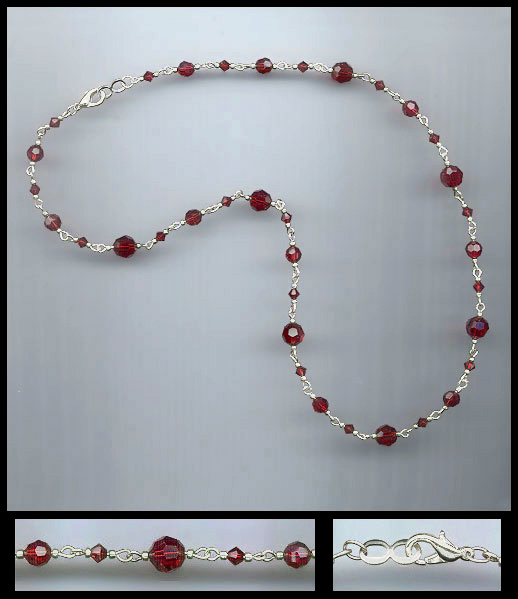 Simple Ruby Red Crystal Necklace