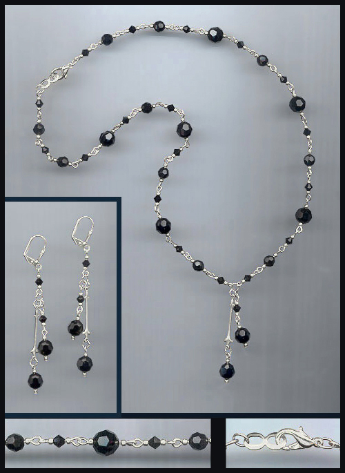 Swarovski Jet Black Crystal Necklace Set