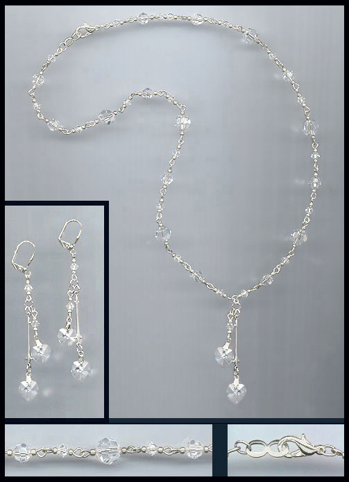 Swarovski Clear Double Crystal Heart Necklace