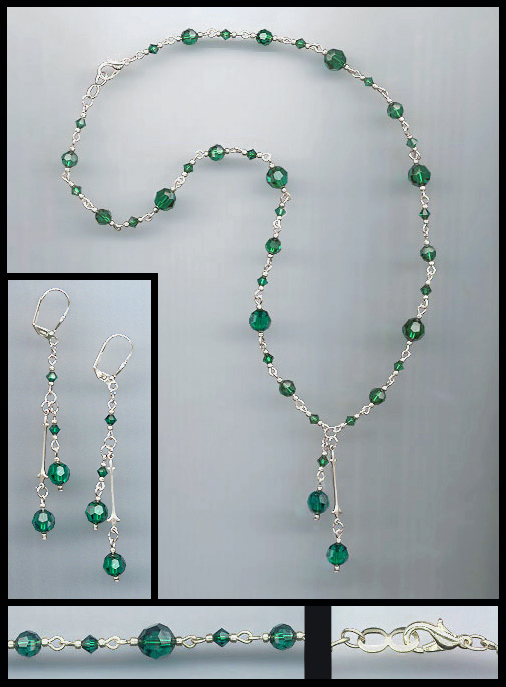 Swarovski Emerald Green Crystal Necklace Set