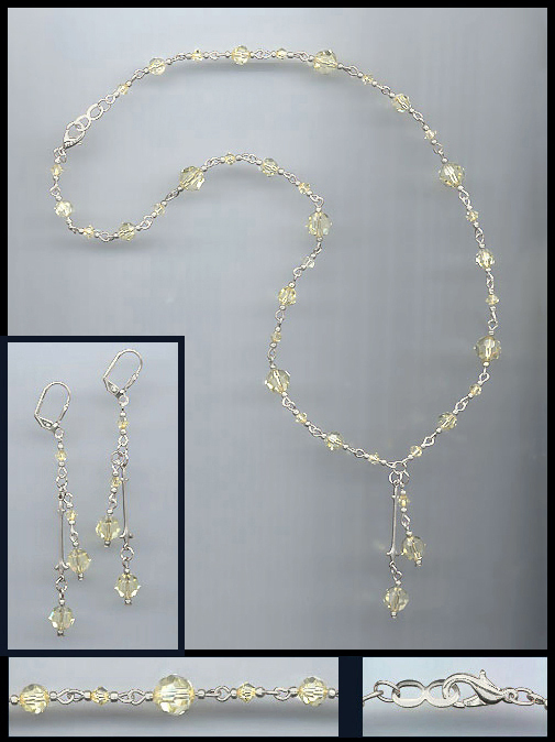 Swarovski Jonquil Yellow Crystal Necklace Set