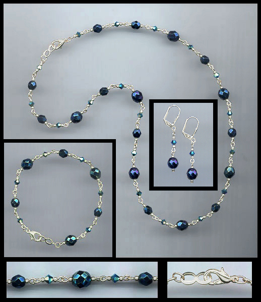 Swarovski Midnight Blue Crystal Necklace Set