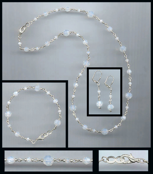 Swarovski White Opal Crystal Necklace Set