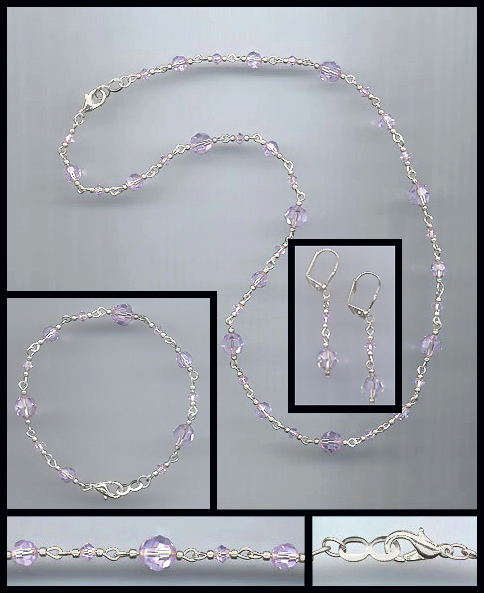 Swarovski Violet Crystal Necklace Set